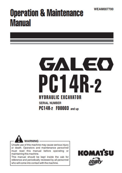 Komatsu Galeo PC14R-2 Operation and Maintenance Manual