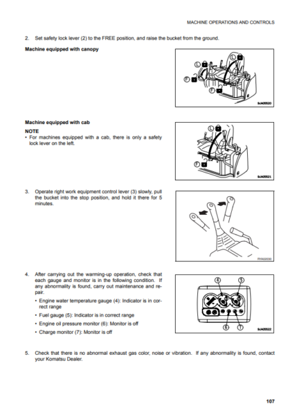 Komatsu Excavator Galeo PC20MR-2 Operation and Maintenance Manual - Image 12