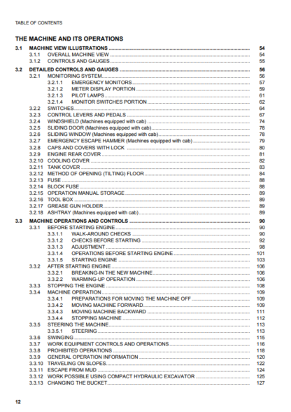 Komatsu Excavator Galeo PC20MR-2 Operation and Maintenance Manual - Image 4