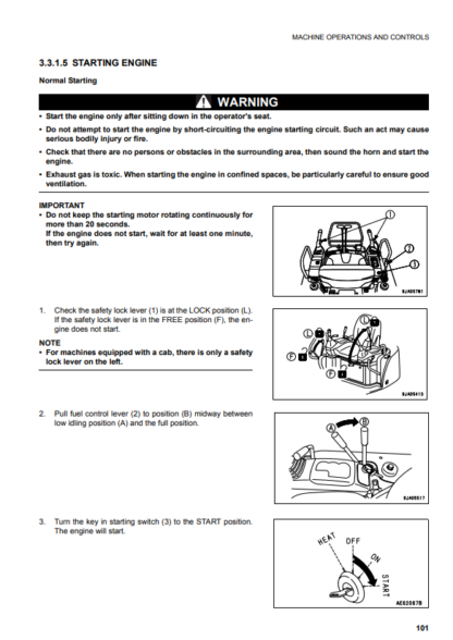 Komatsu Excavator Galeo PC30MR-2, PC35MR-2 Operation and Maintenance Manual - Image 9