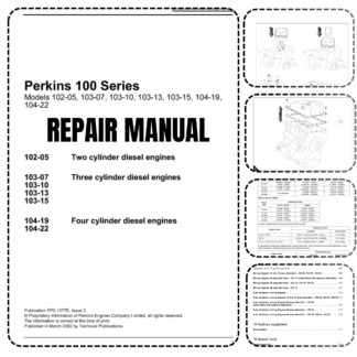 PERKINS Engine 100 series Workshop Repair Service Manual