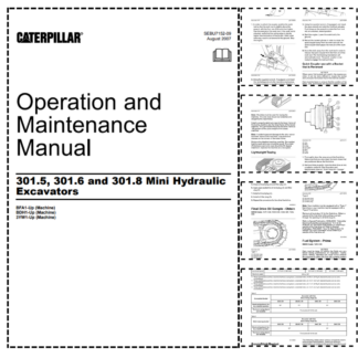 CAT 301.5 301.6 301.8 Mini Excavator Operation and Maintenance