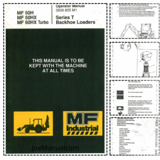 Massey Ferguson 50H MF 50HX MF 60HX Turbo Series T Backhoe Loaders Operator Manual