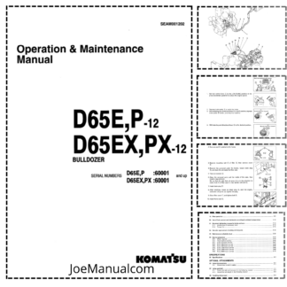 Komatsu D65E P-12 D65EX PX-12 Bulldozer Operation and Maintenance Manual SN 60001 and UP