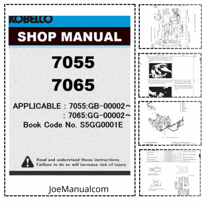 Kobelco 7055, 7065 Crawler Crane Service Repair Manual