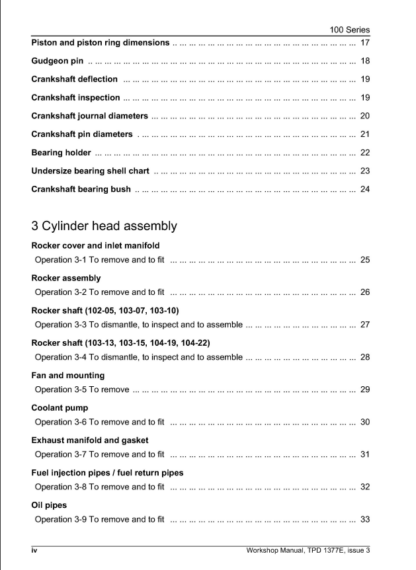 PERKINS Engine 100 series Workshop, Repair, Service Manual - Image 4