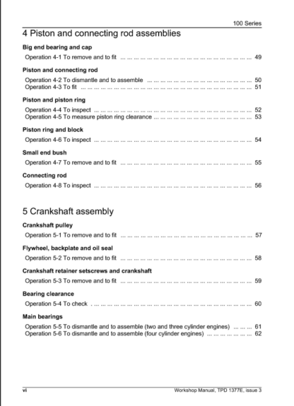 PERKINS Engine 100 series Workshop, Repair, Service Manual - Image 6