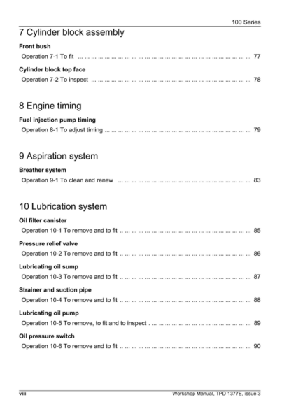 PERKINS Engine 100 series Workshop, Repair, Service Manual - Image 8