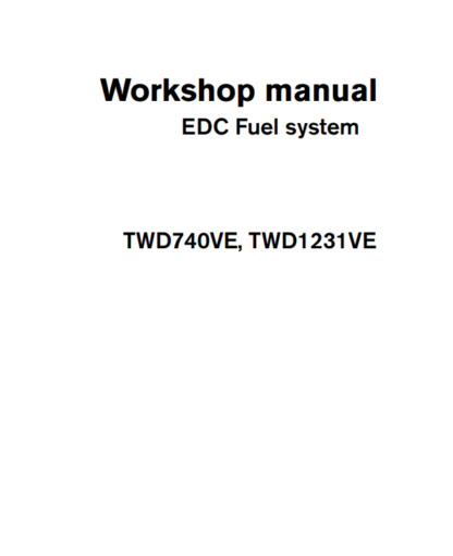 Volvo Penta TWD740VE, TWD1231VE Workshop Manual EDC Fuel System