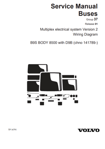 VOLVO Buses Wiring Diagram B9S BODY 8500 with D9B (chno 141789-)