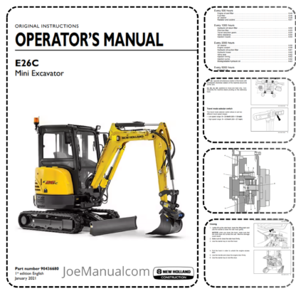 New Holland E26C Mini Excavator Operator's Manual