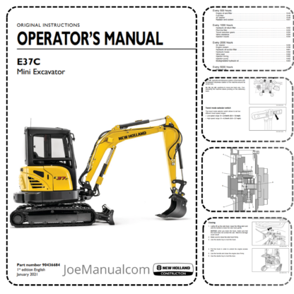 New Holland E37C Mini Excavator Operator's Manual