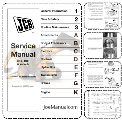 JCB 3CX 4CX 214 215 217 Service Manual SN 400001 to 460000