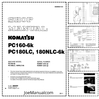 Komatsu PC160-6K PC180LC PC180NLC-6K Excavator Shop Manual