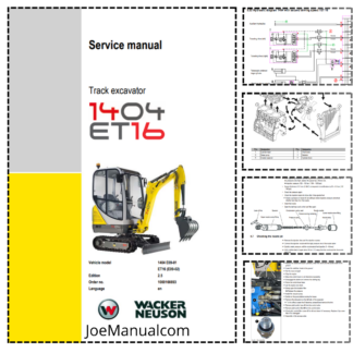 Wacker Neuson ET16 1404 Excavator Service Manual v2.5