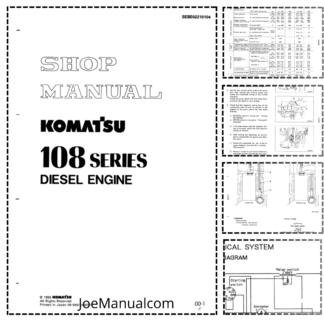 Komatsu 108 Series Diesel Engine Shop Service Manual