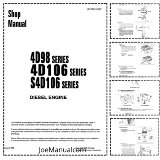 KOMATSU 4D98 4D106 S4D106 Engine Shop Manual