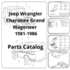Jeep Wrangler Cherokee Grand Cherokee Parts Catalog 1981-1986