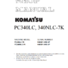 Komatsu Excavator PC340LC PC340NLC-7K Shop Manual