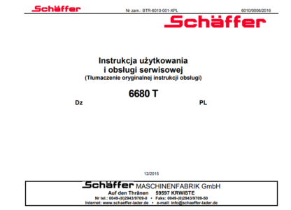 Schaffer 6680T Operation and Mantenance Manual