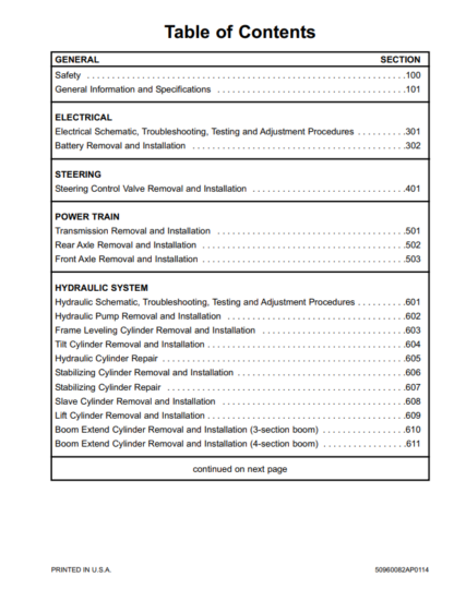 Manitou MT 6642 MT 8044 MT 10044 MT 10055 MT 12042 Service Manual - Image 2