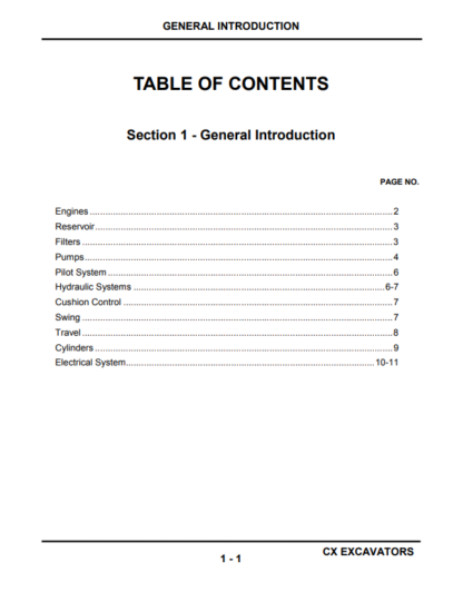 CASE Excavator CX Series Service Training Manual - Image 2