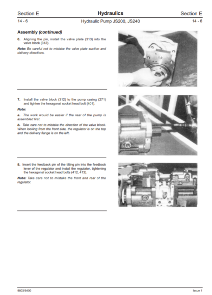 JCB Excavator JS200, JS210, JS220, JS240, JS260 Repair Manual - Image 8