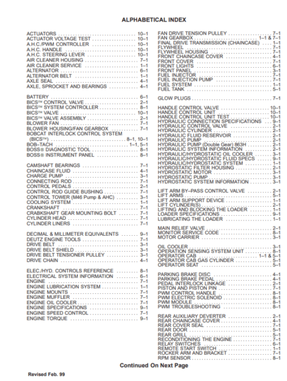 Bobcat 863 863H Service Manual - Image 2