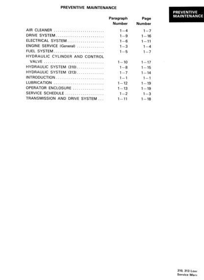 Bobcat 310 313 Service Manual - Image 3