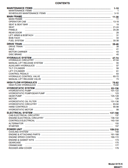 Bobcat S175 Parts Manual - Image 2