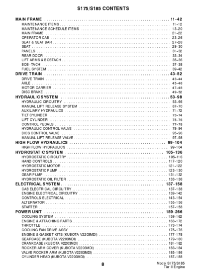 Bobcat S175 S185 Parts Manual - Image 2