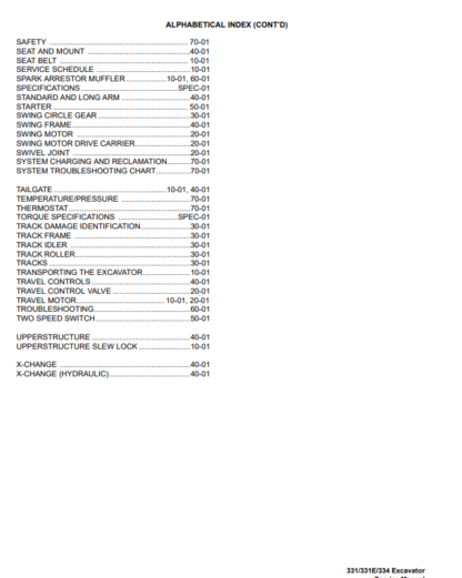 Bobcat Excavator 331 331E 334 Service Manual S/N 234+ - Image 3
