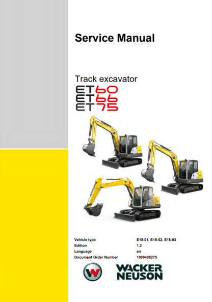 Wacker Neuson Excavator ET75 Service Manual