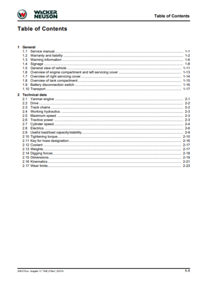Wacker Neuson Excavator ET75 Service Manual - Image 2