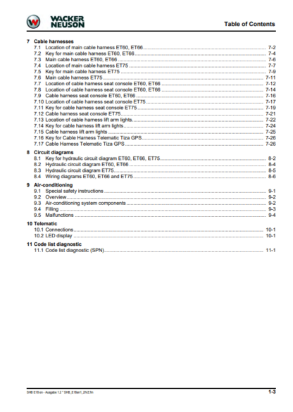 Wacker Neuson Excavator ET75 Service Manual - Image 4