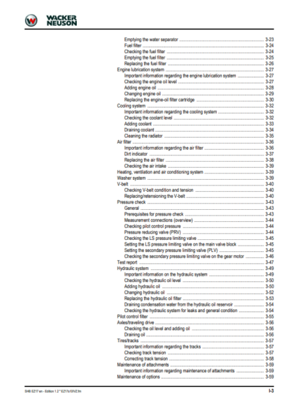 Wacker Neuson Excavator EZ17 Service Manual - Image 4