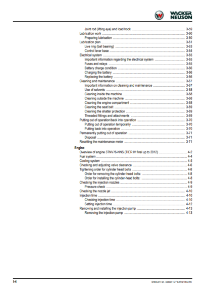 Wacker Neuson Excavator EZ17 Service Manual - Image 5
