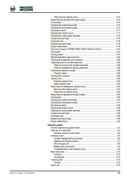 Wacker Neuson Excavator EZ17 Service Manual - Image 6