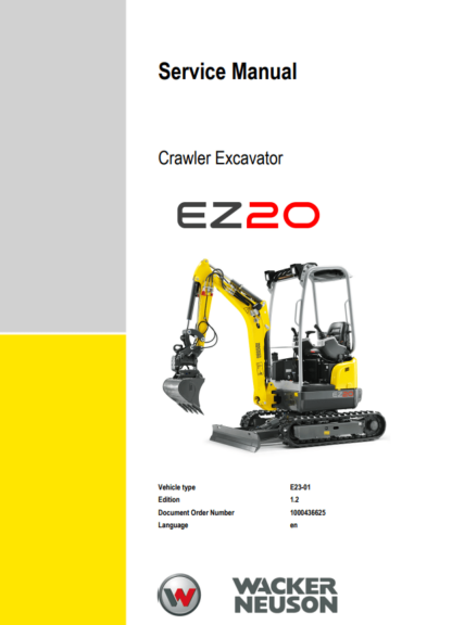 Wacker Neuson Excavator EZ20CN Service Manual