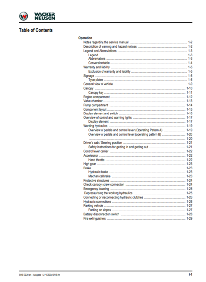 Wacker Neuson Excavator EZ20CN Service Manual - Image 7