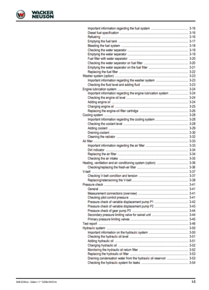 Wacker Neuson Excavator EZ28 Service Manual - Image 4