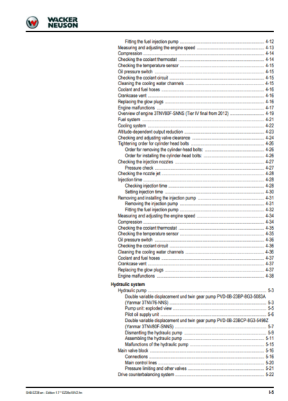 Wacker Neuson Excavator EZ28 Service Manual - Image 6