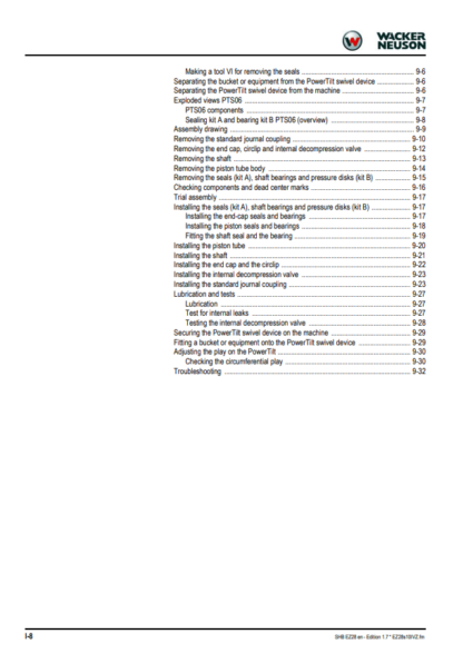 Wacker Neuson Excavator EZ28 Service Manual - Image 9