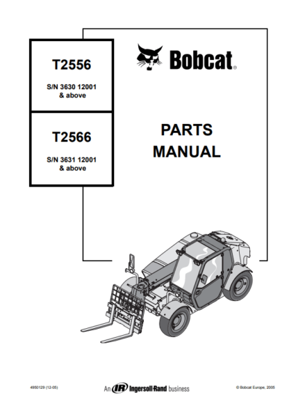 Bobcat T2256 T2566 Telescopic Handler Parts Catalog