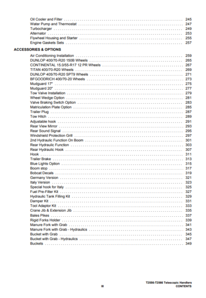 Bobcat T2256 T2566 Telescopic Handler Parts Catalog - Image 4