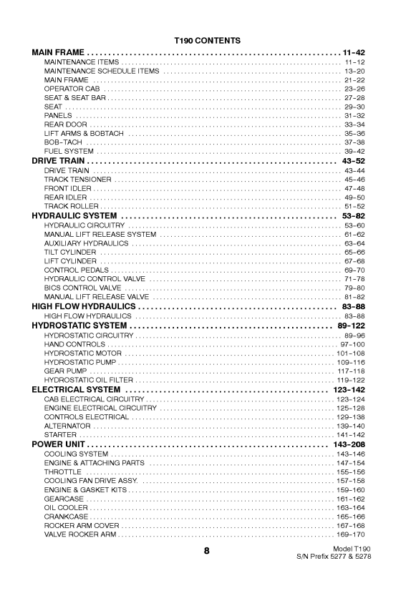 Bobcat T190 Parts Manual - Image 2
