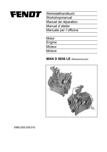 MAN D 0836 LE FENDT Tractor Engine Workshop Manual