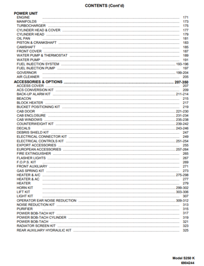 Bobcat S250 Parts Manual - Image 3