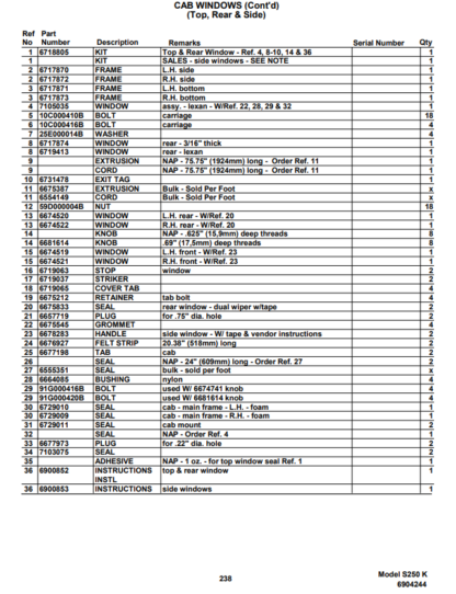Bobcat S250 Parts Manual - Image 7