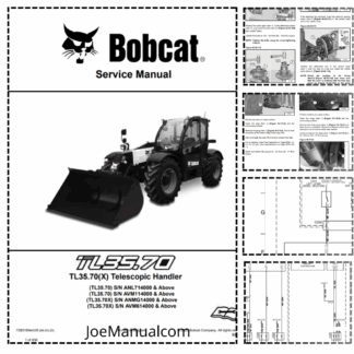 Bobcat TL35.70 TL35.70X Telescopic Handler Service Manual ANL AVM ANMG